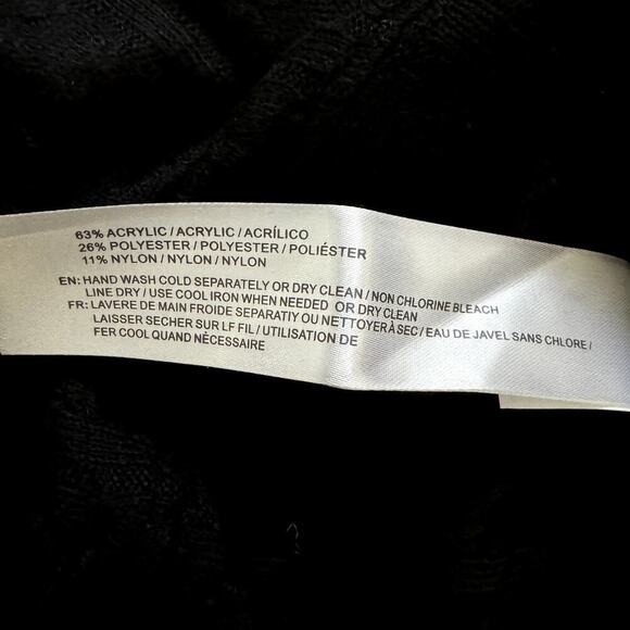 BAND OF THE FREE Raquel Black Ribbed Knit Cable Mock Neck Pullover Top NWT M - Picture 7 of 11